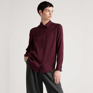 Quince Washable Stretch Silk Blouse in Wine